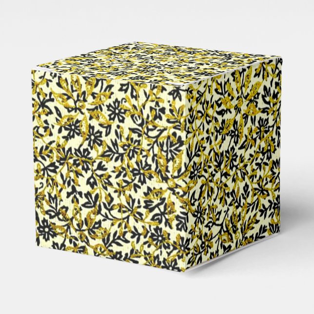 Vintage Botanical Floral Endpaper Design Favour Box (Front Side)