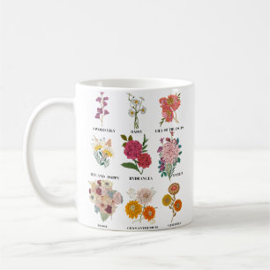 Vintage Botanical Floral Flower Gardening Lovers Coffee Mug