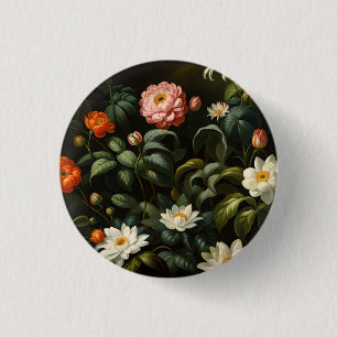 Vintage Botanical Floral Garden Still Life 3 Cm Round Badge