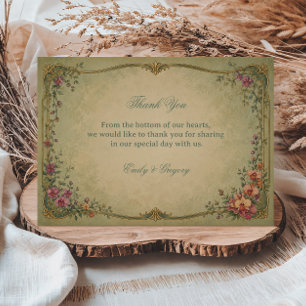 Vintage Botanical Floral Gratitude Thank You Card