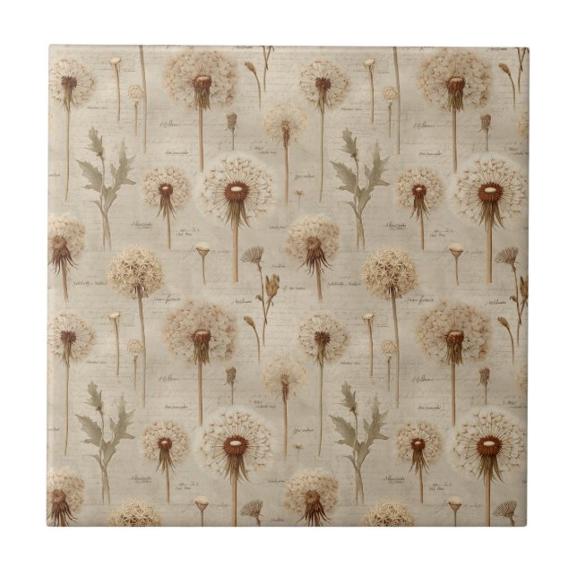 Vintage Botanical Floral Pattern (10) Ceramic Tile (Front)