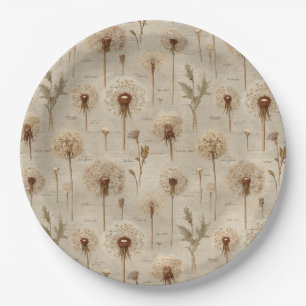 Vintage Botanical Floral Pattern (10) Paper Plate