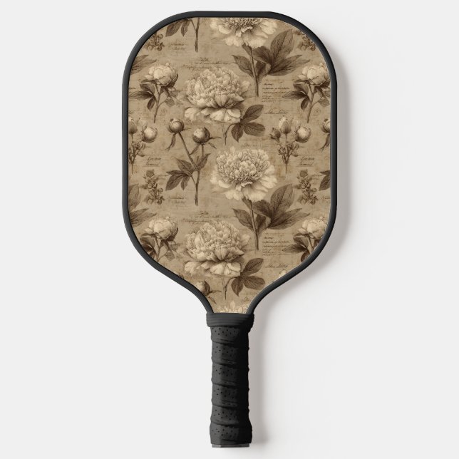 Vintage Botanical Floral Pattern (2) Pickleball Paddle (Front)