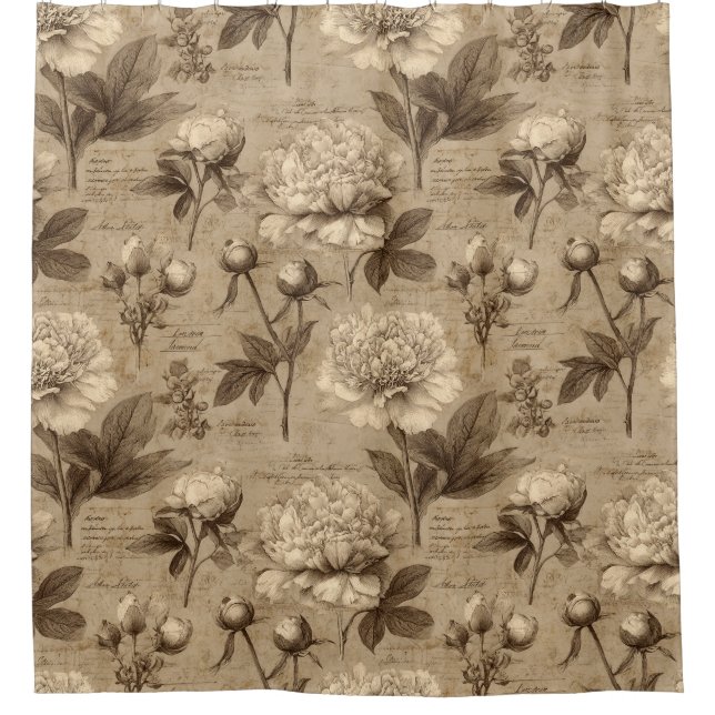 Vintage Botanical Floral Pattern (2) Shower Curtain (Front)