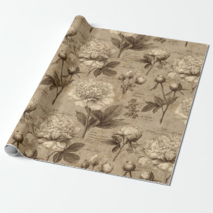 Vintage Botanical Floral Pattern (2) Wrapping Paper
