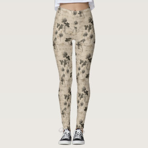 Vintage Botanical Floral Pattern (4) Leggings