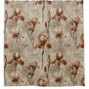 Vintage Botanical Floral Pattern (4) Shower Curtain