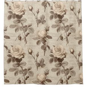 Vintage Botanical Floral Pattern (5) Shower Curtain