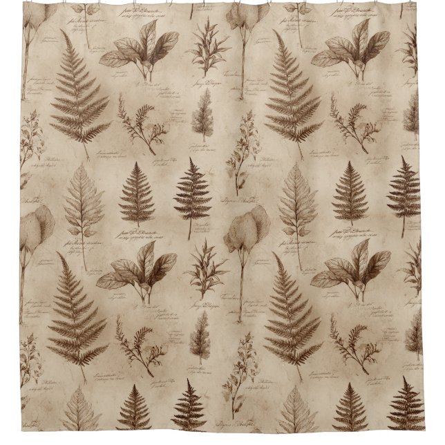 Vintage Botanical Floral Pattern (7) Shower Curtain (Front)