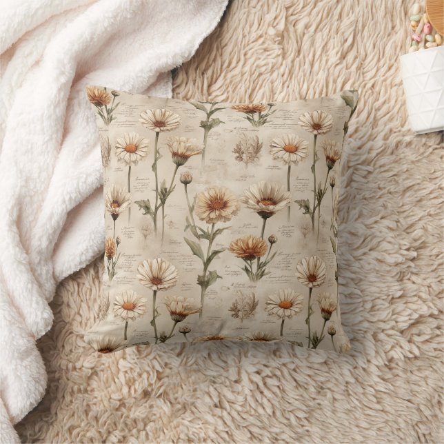 Vintage Botanical Floral Pattern (8) Cushion (Blanket)