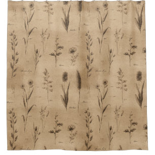 Vintage Botanical Floral Pattern (9) Shower Curtain