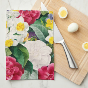 Vintage Botanical Floral Tea Towel