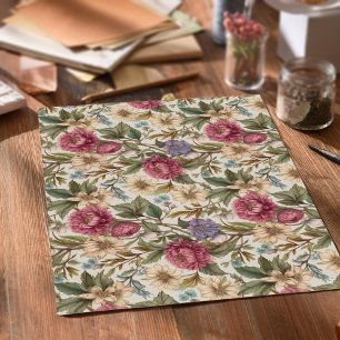 Vintage Botanical Floral Tissue Paper