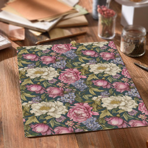 Vintage Botanical Floral Tissue Paper