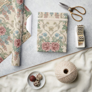 Vintage Botanical Floral Wrapping Paper