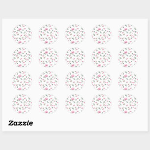 Vintage Botanical Flower Classic Round Sticker