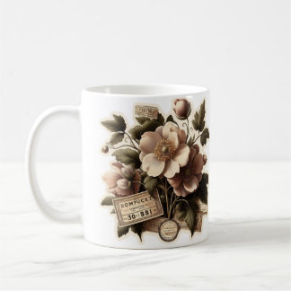 Vintage Botanical Flower Cup