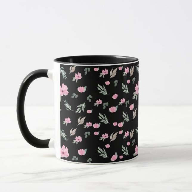 Vintage Botanical Flower Mug (Left)