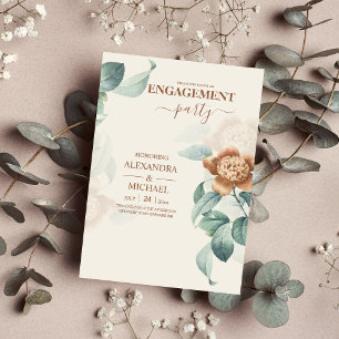 Vintage Botanical Flower Wedding Invitation