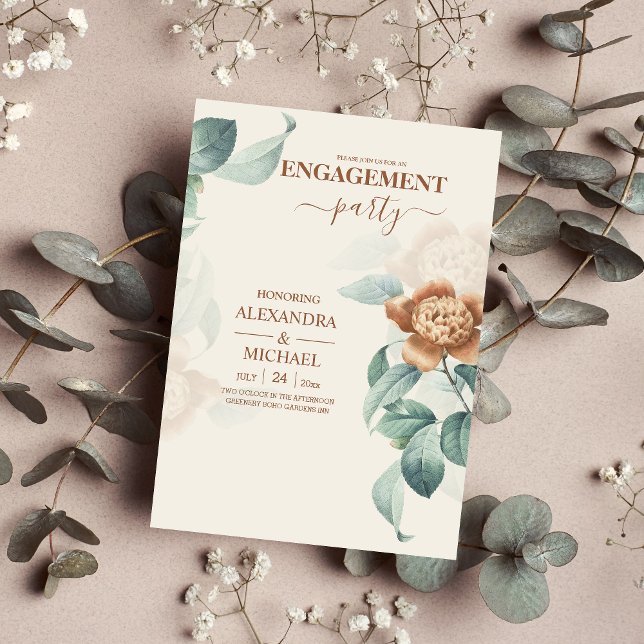 Vintage Botanical Flower Wedding Invitation (Creator Uploaded)