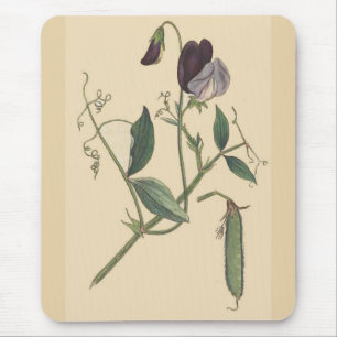 Vintage Botanical Flowers Floral Garden Mouse Pad