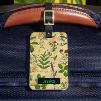Vintage Botanical Flowers  Luggage Tag