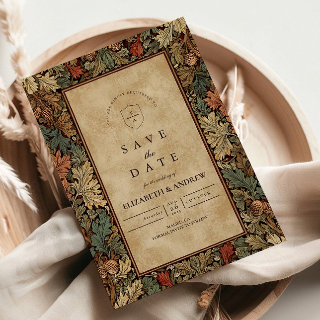 Vintage Botanical Foliage Wedding Save The Date (Creator Uploaded)