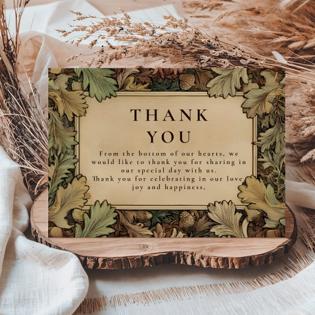 Vintage Botanical Foliage Wedding Thank You Card (Creator Uploaded)
