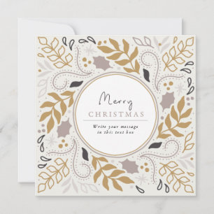 Vintage Botanical Frame Merry Christmas Photo card