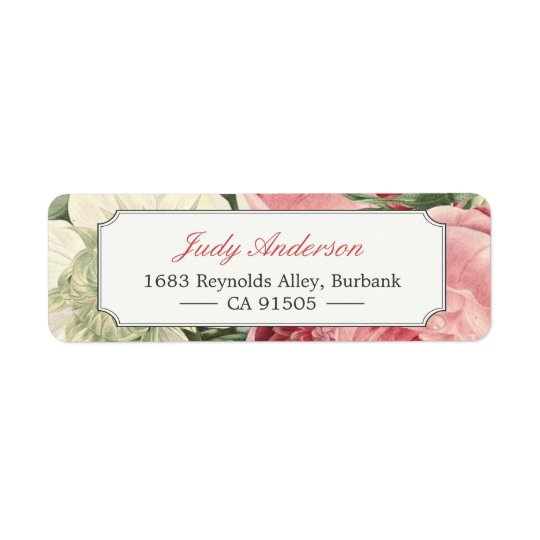 Vintage Botanical Garden Flowers Elegant Classy Return Address Label