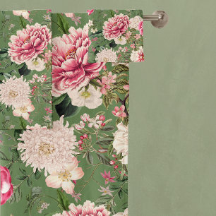 Vintage Botanical Garden Flowers Pattern Bath Towe Towel Set