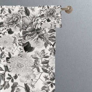 Vintage Botanical Garden Flowers Pattern Bath Towe Towel Set