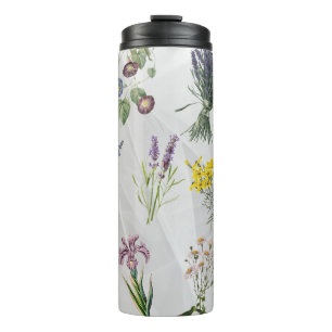Vintage Botanical Garden Print, Garden Nostalgia Thermal Tumbler