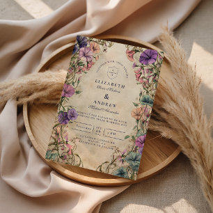 Vintage Botanical Garden Wedding Invitation