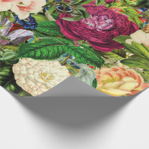 Vintage Botanical Garden With Bees and Butterflies