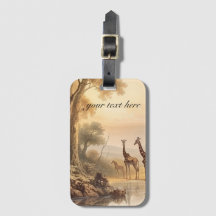 Vintage botanical giraffes, customisable 