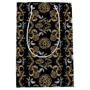 Vintage Botanical Gold And Silver Print Medium Gift Bag