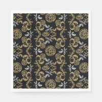 Vintage Botanical Gold And Silver Print