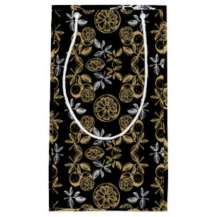 Vintage Botanical Gold And Silver Print Small Gift Bag