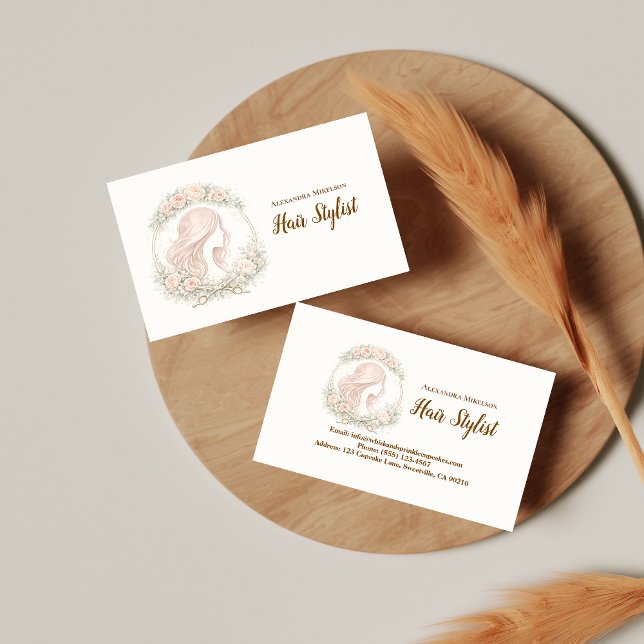 Vintage Botanical Hair Stylist Business Card (Creator Uploaded)