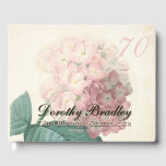 Vintage Botanical Hydrangea 70th Birthday Party GB Guest Book<br><div class="desc">Customisable 70th Birthday Celebration Guest Book (hard cover) with Vintage Botanical Watercolors of Hydrangea by Pierre-Joseph Redouté. You can easily change text colour, font, size and position by clicking the customise button. Available in spiral notebook. Matching Birthday invitation, party supplies (paper napkin and paper plate), pillow and more... ------- "Pierre-Joseph...</div>