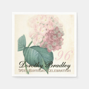 Vintage Botanical Hydrangea 96th Birthday Party PN Napkin