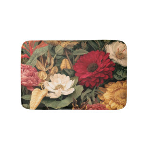 Vintage Botanical Illustration Bath Mat