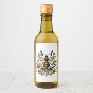 Vintage Botanical Illustration for World Bee Day Wine Label