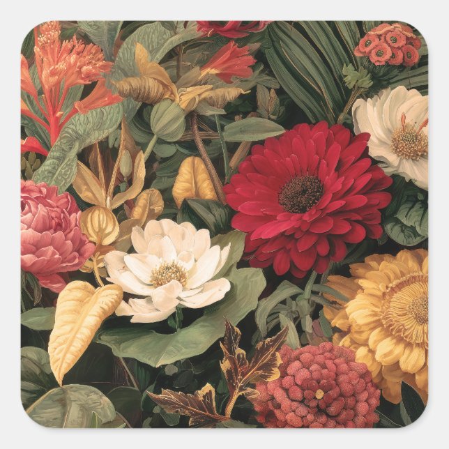 Vintage Botanical Illustration Square Sticker (Front)