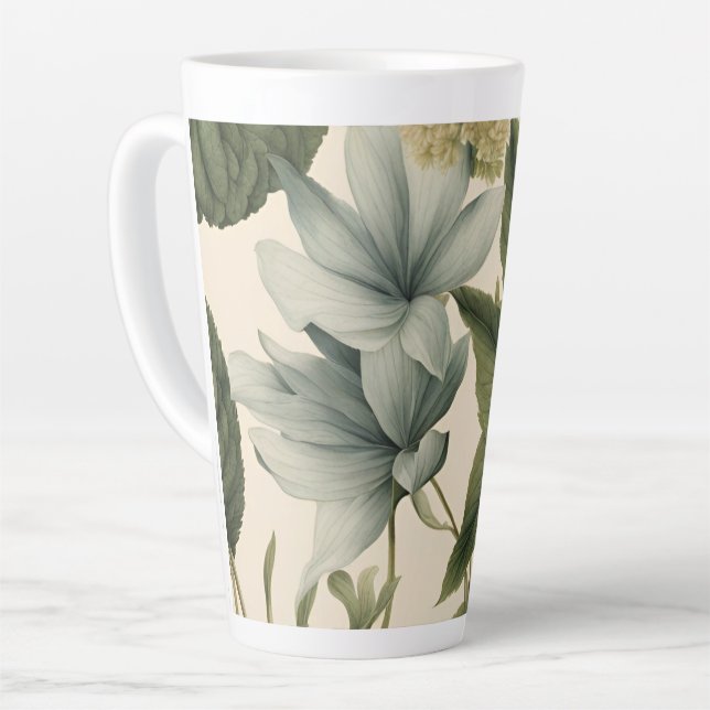 Vintage Botanical large Latte Mug (Left Angle)
