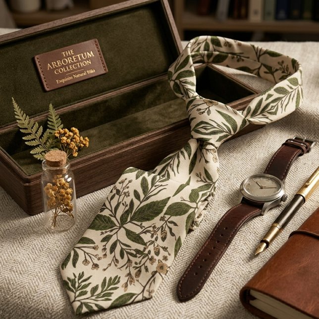 Vintage Botanical Leaf  Tie (Creator Uploaded)