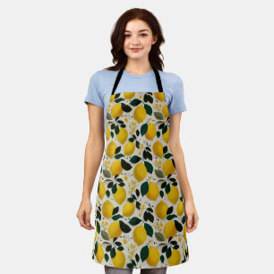 Vintage Botanical Lemon Seamless Pattern Apron