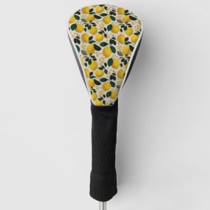 Vintage Botanical Lemon Seamless Pattern Golf Head Cover