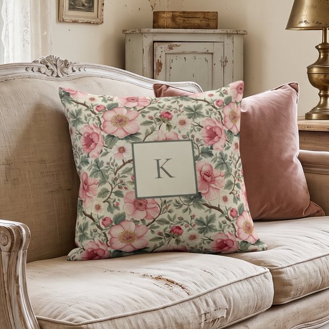 Vintage Botanical Monogram Cushion (Creator Uploaded)